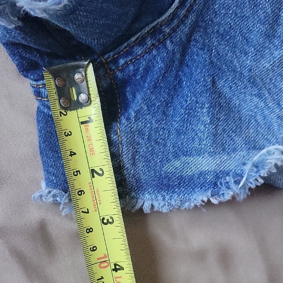 Zara Light Blue Ripped Jean Shorts - Picture 12 of 15